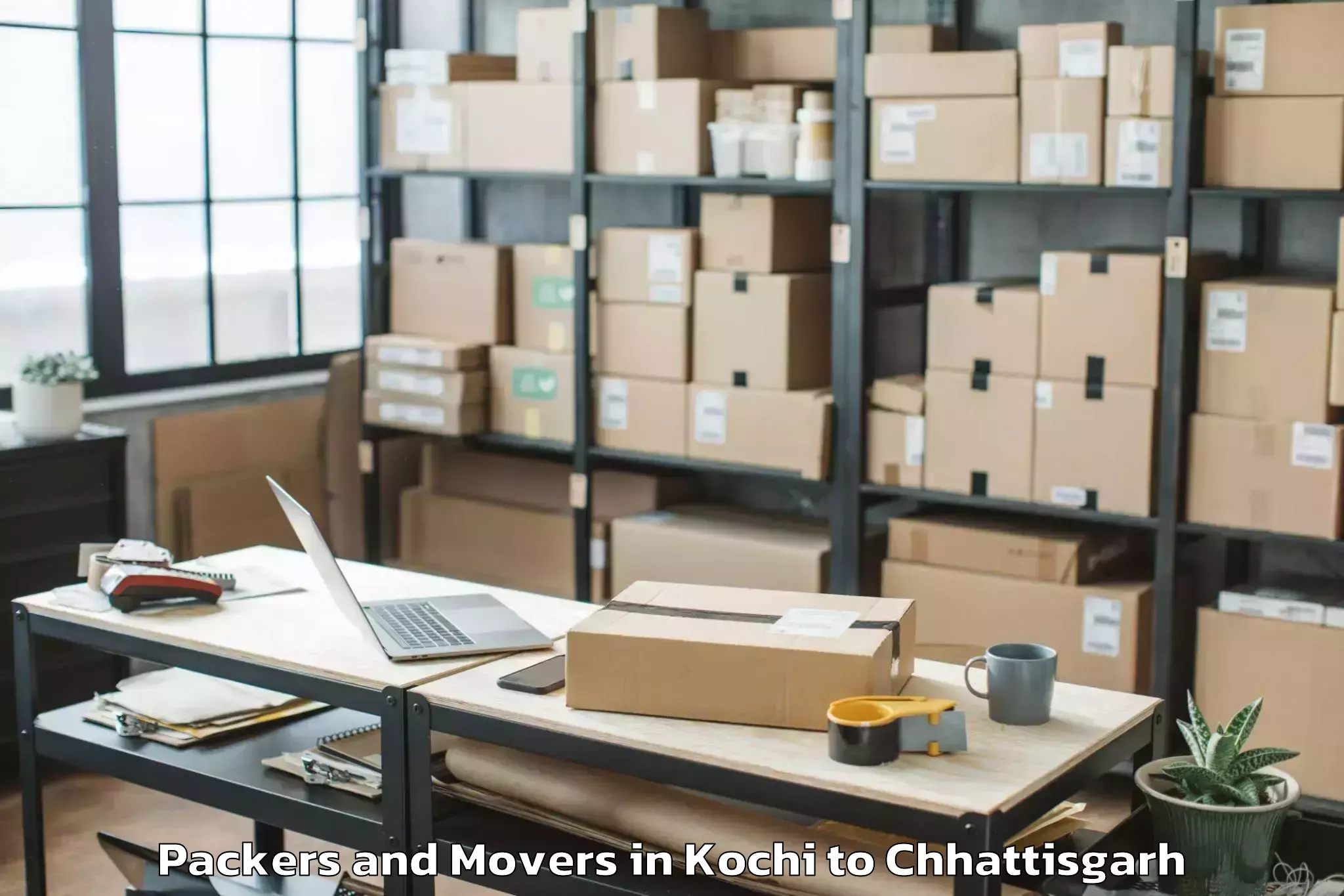 Book Kochi to Op Jindal University Raigarh Packers And Movers